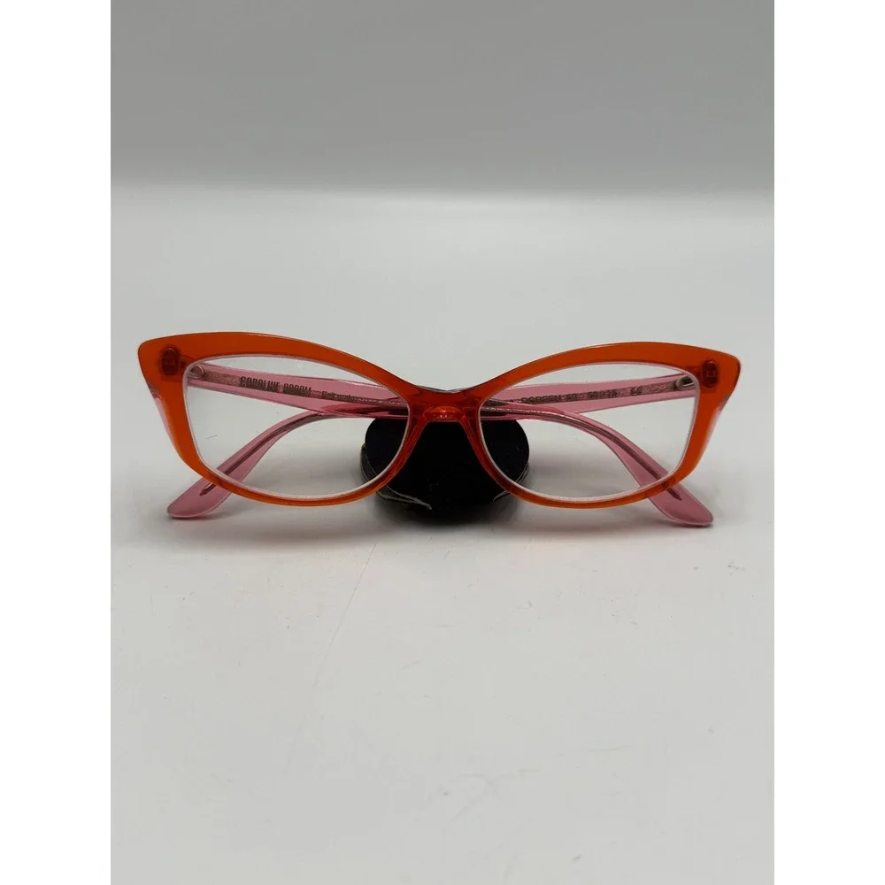 Caroline Abram Doreen 69 Cat Eye Eyeglasses Orange Pink Frames France‎ 53-15
